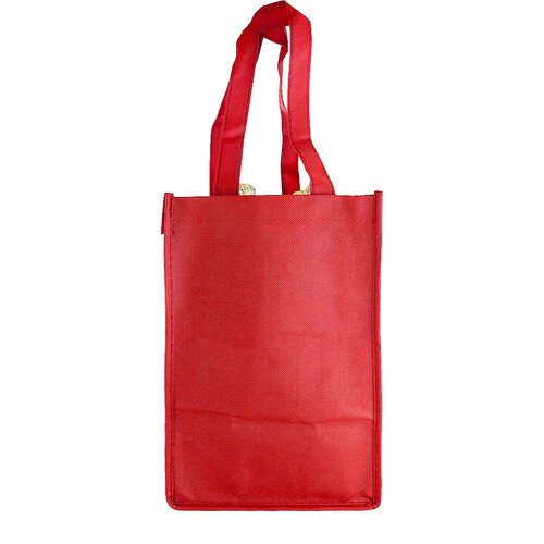 True Brands Burgundy 4 Bottle Woven Tote Bag True Brands Burgundy 4 Bottle Woven Tote Bag